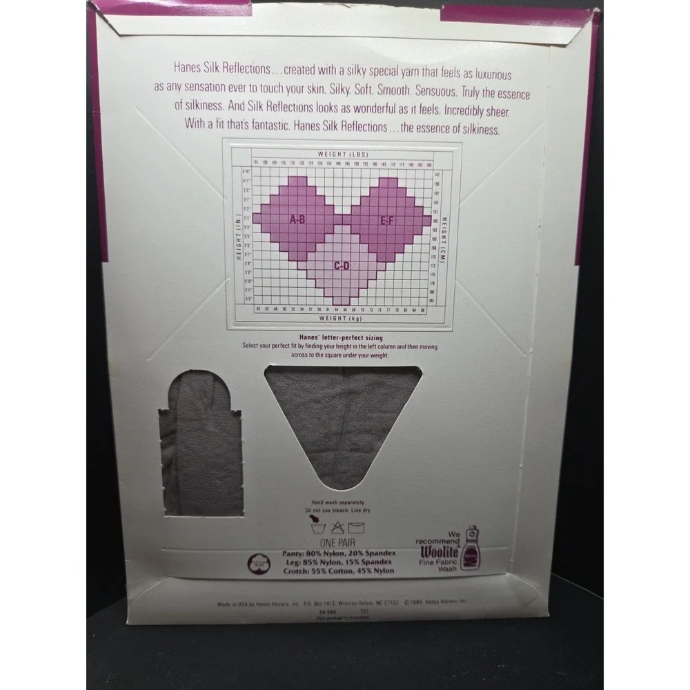 Hanes Silk‎ Reflections Pantyhose Size EF Style 717, Taupe Haze Control Top
